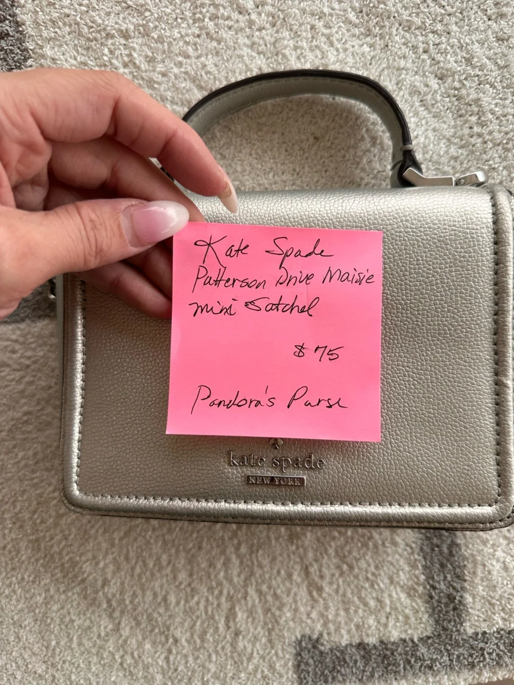 kate spade Silver Mini Top-Handle Crossbody